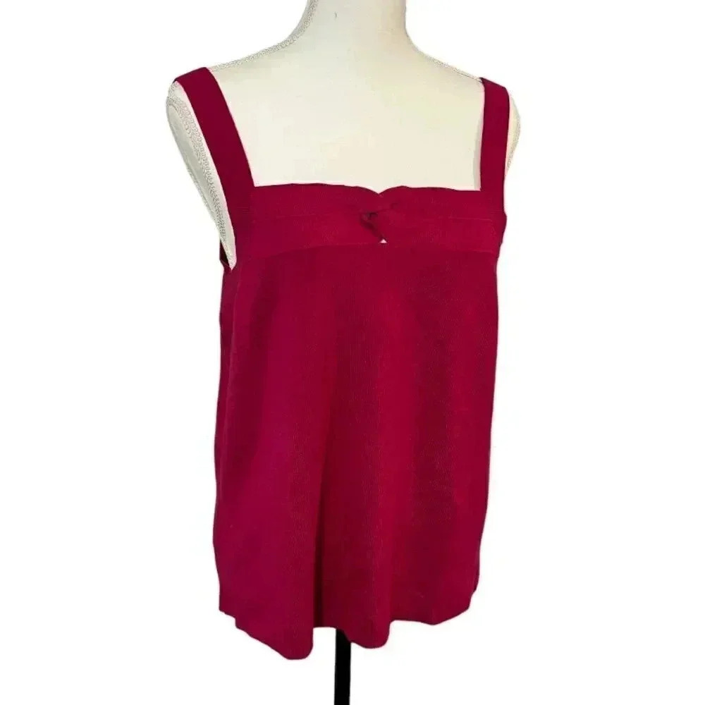 Sigrid Olsen 1X pink silk blend sweater tank with a cute front twist NWT